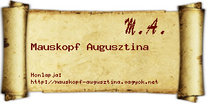 Mauskopf Augusztina névjegykártya
